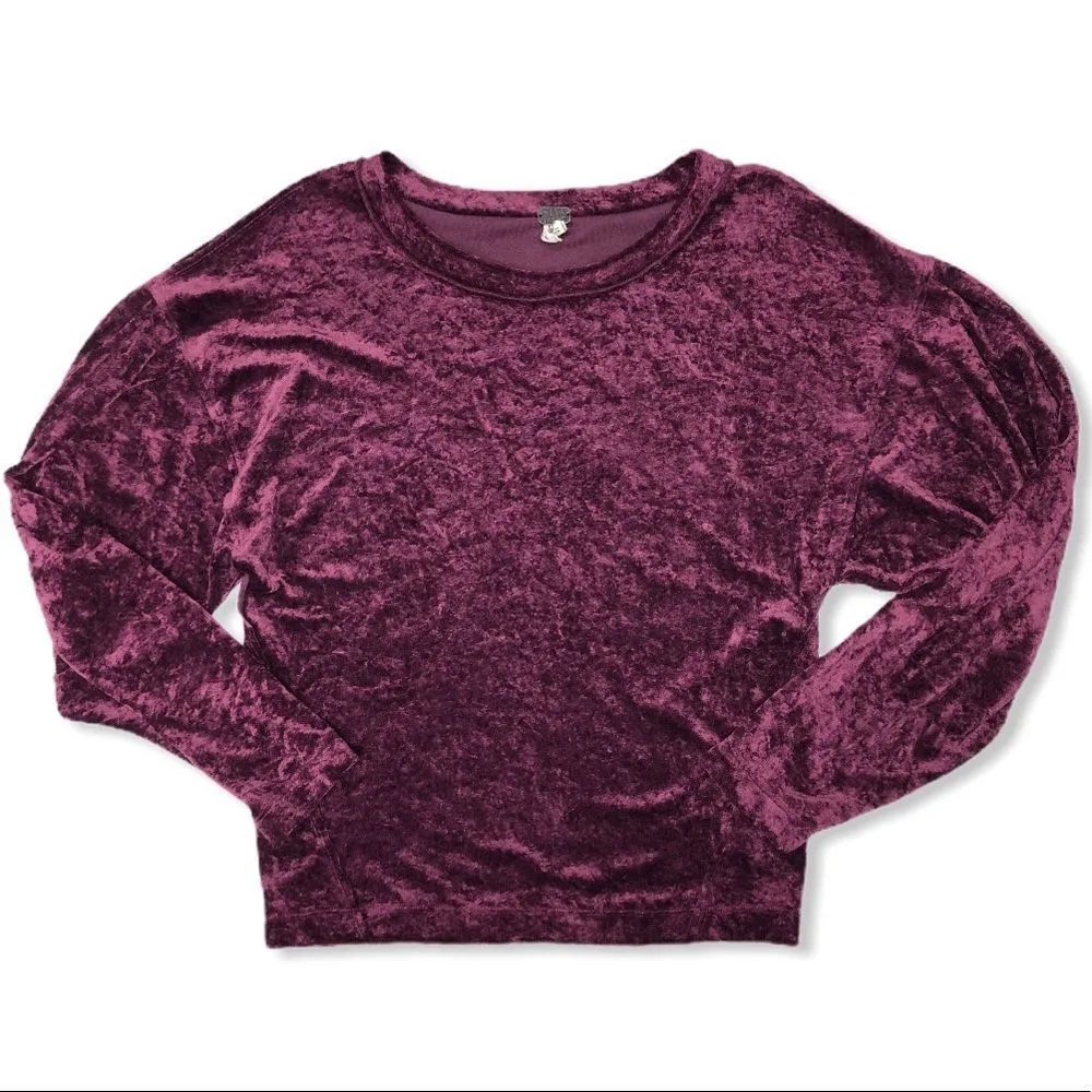 We the Free Milan Burgundy Crushed Velvet Layering Top - Image 2