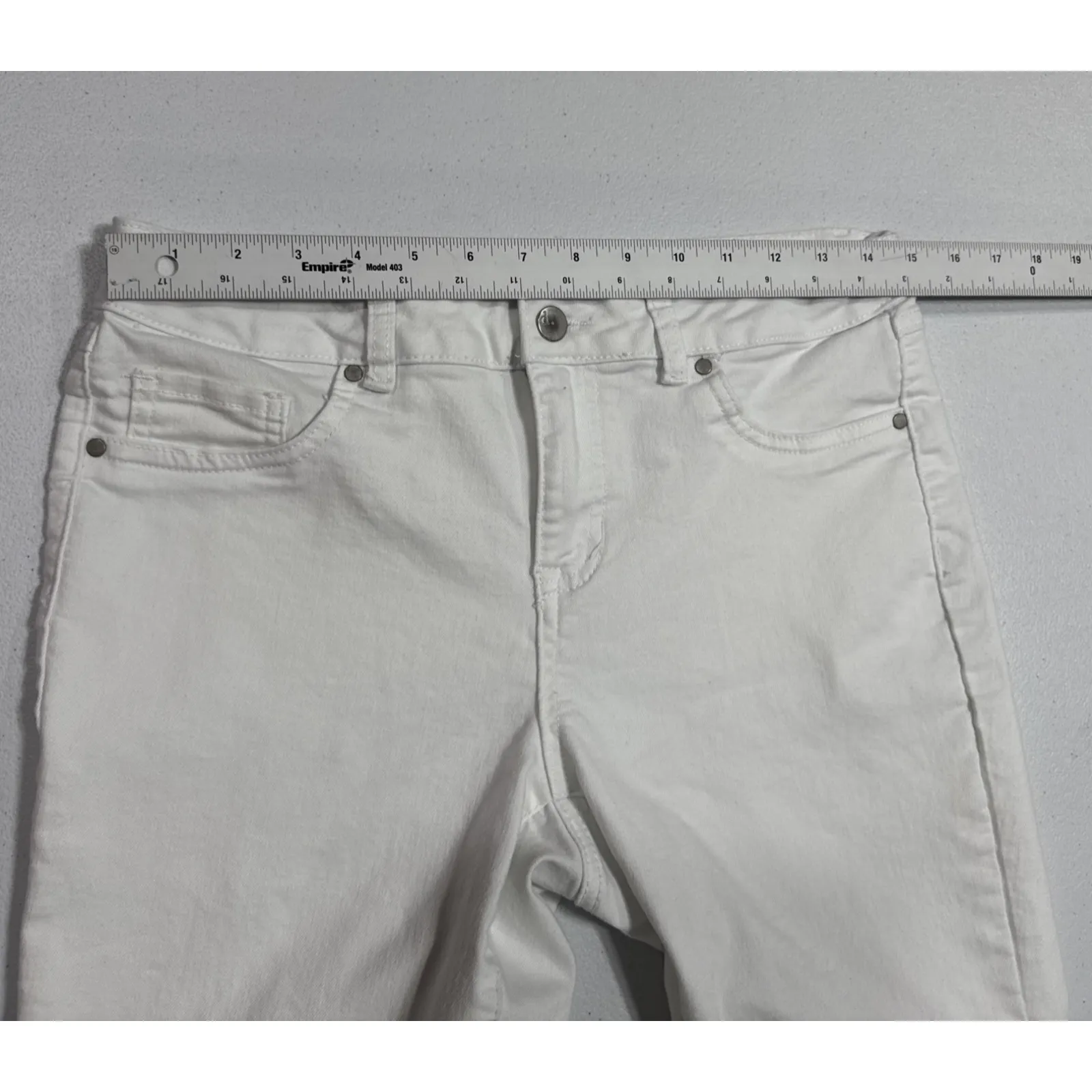 D Jeans Womens Jeans Slim Stretch Mid Rise White Denim Size 12 Casual Beachy - Image 4
