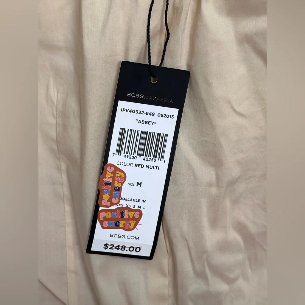 NEW BCBGMAXAZRIA Abbey Cropped Relaxed Blazer Jacket Red Multi Women’s M Office - Image 15