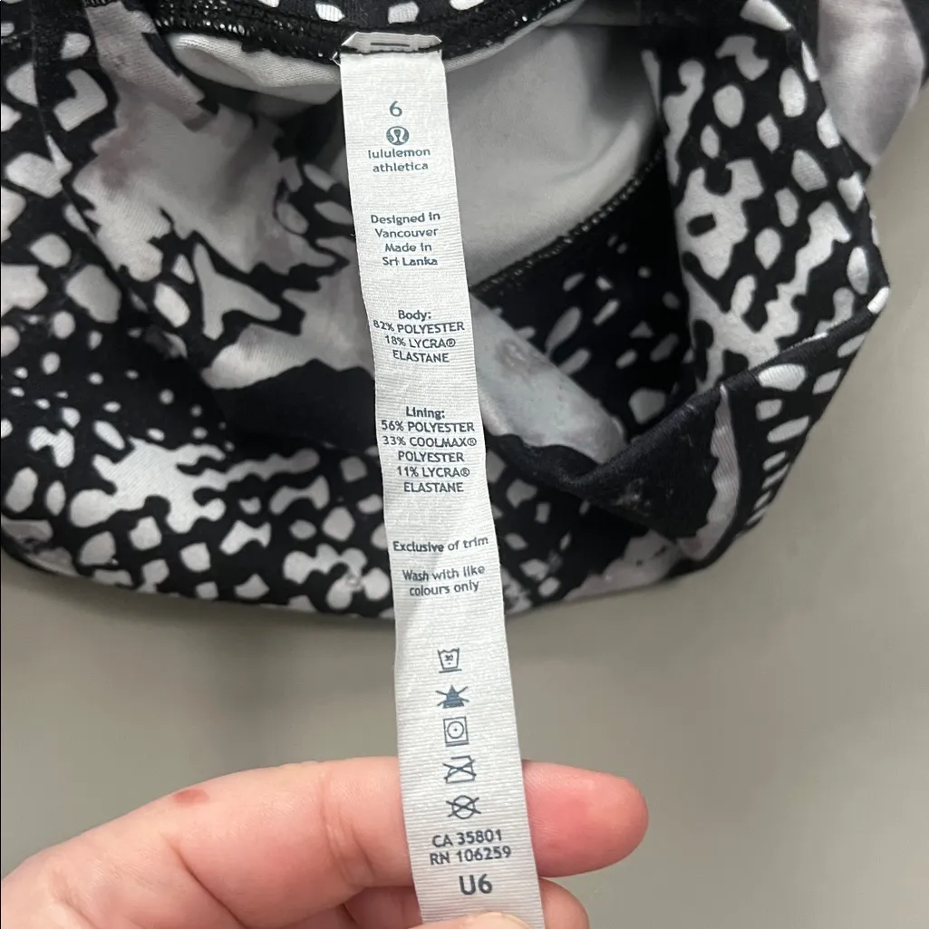 Lululemon Roll Down Boogie Short Static Mist Black White Size 6 - Image 5