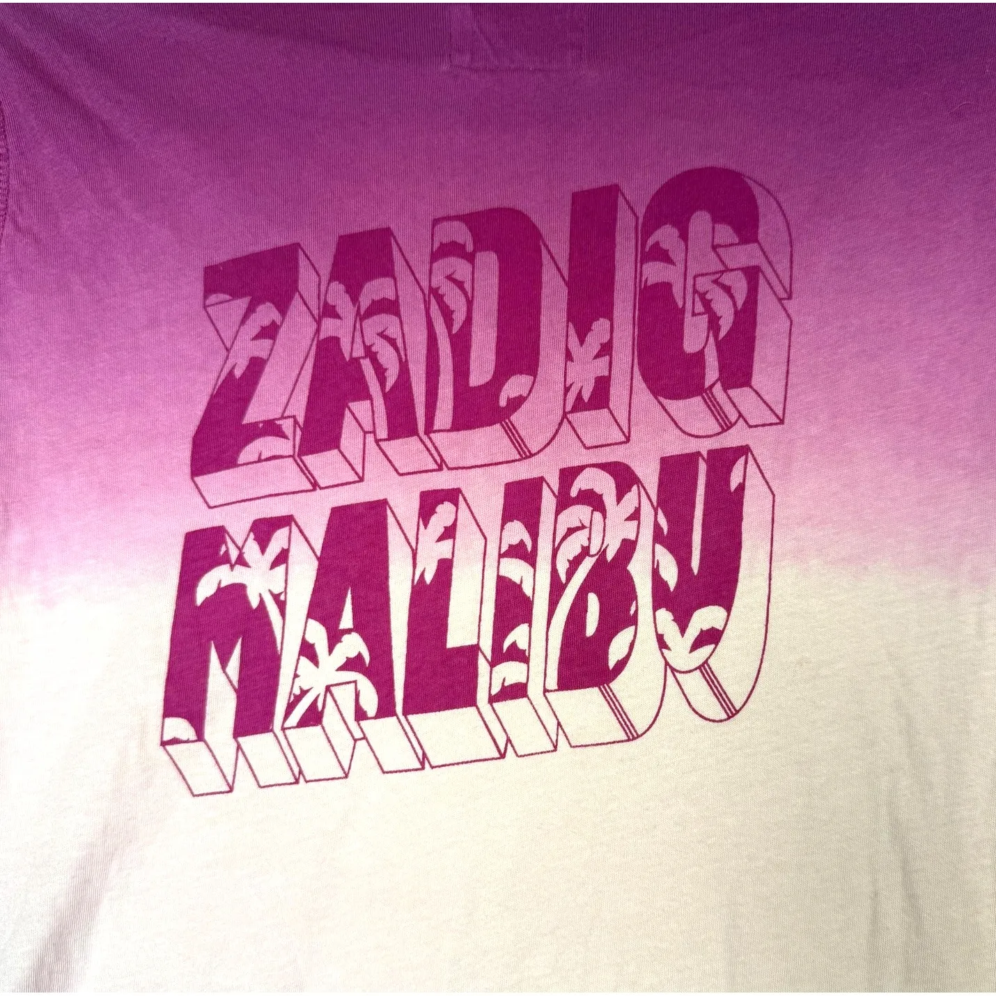Zadig & Voltaire Shirt Womens Small Malibu Multicolor Ombre Graphic T Y2K Urban - Image 3