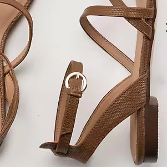 Amelia Crisscross Strappy Sandals‎ Brown Size 8 - Image 3