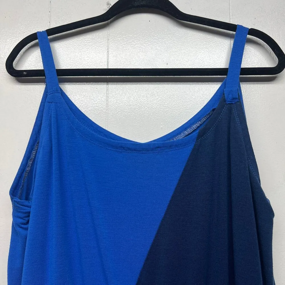 +Plus Moda Womens Maxi Dress 3X Colorblock Beachy Summer Vacation Cruise Coastal Blue - Image 7