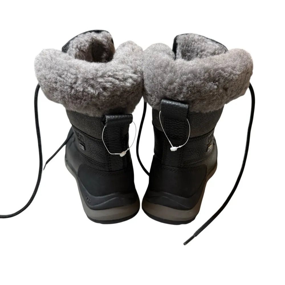 NEW Ugg Women’s Adirondack III Waterproof Fur Boot in Black/Grey Size 5 - Image 9