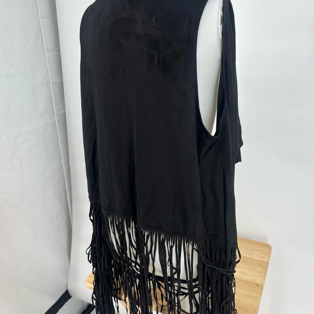 Do Everything in Love Black Fringe suede vest - Image 7