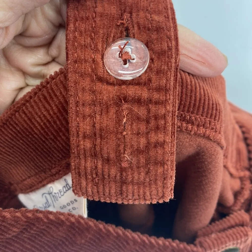 Universal Threads Universal Thread burnt orange corduroy cropped adjustable jumpsuit size 2 - Image 7