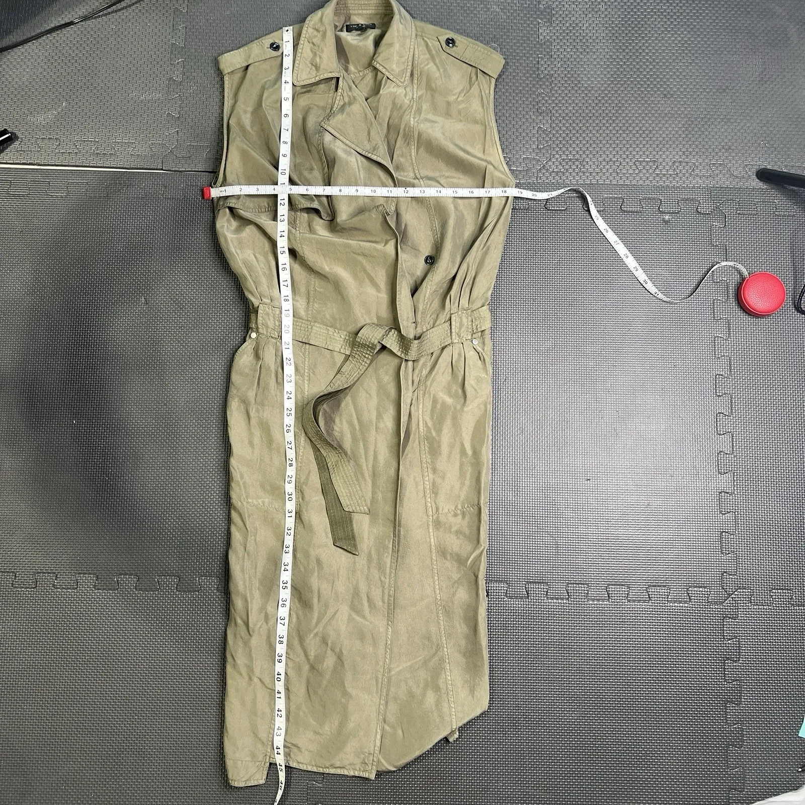 Rag‎ & Bone New York Women Sleeveless Trench Dress Olive Green Belted Utility Sm - Image 13