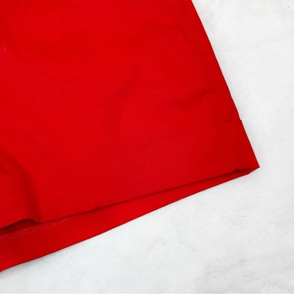 New York & Company Cherry Coral Red Cuff Hem Chino Suit Shorts 8 - Image 5