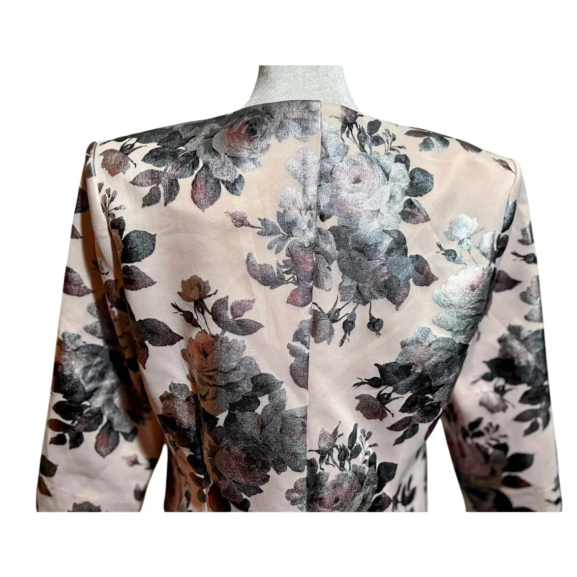 Jessica Howard Pink Floral Dressy Blazer w/ Rhinestone Clasp Petite Size 12 NWOT - Image 7