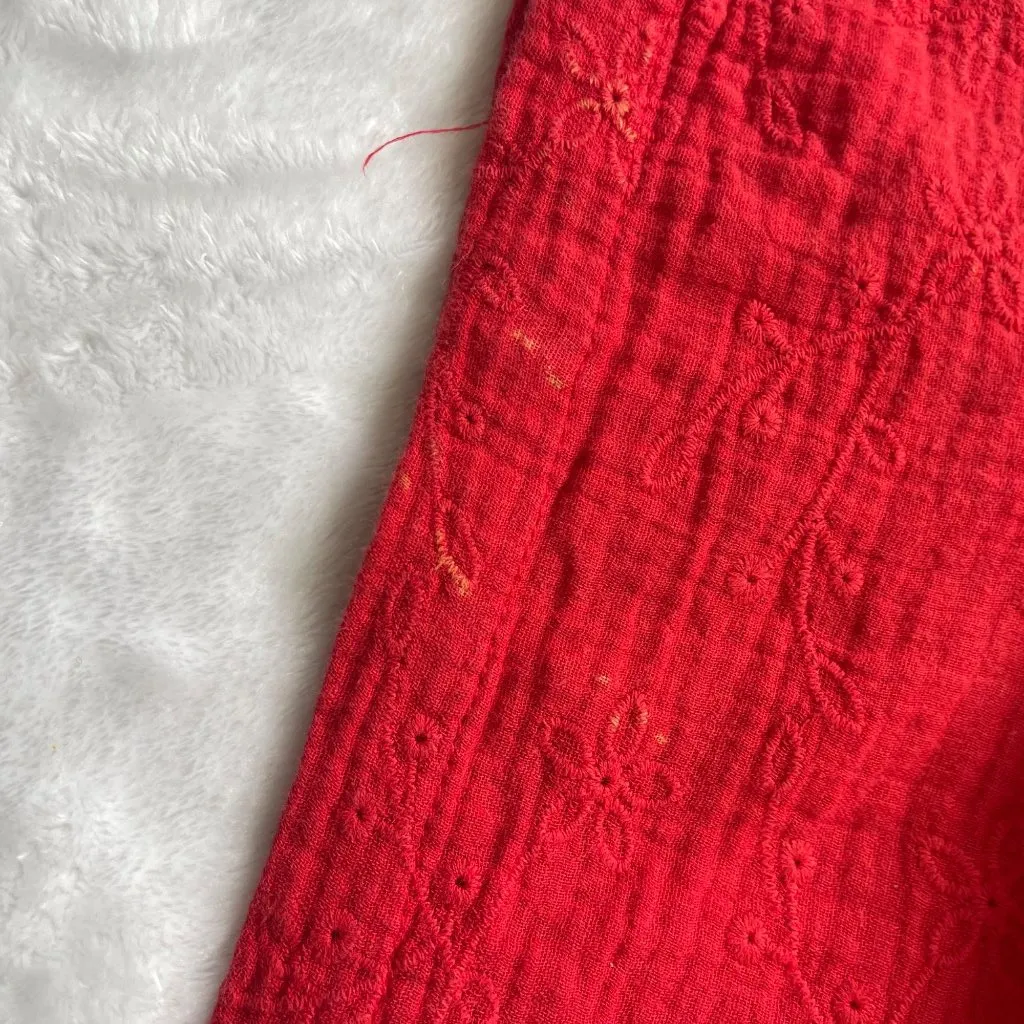 Knox Rose Eyelet Shorts Women's Size Large Pockets Lightweight Red Cotton‎ FAIR - Image 9