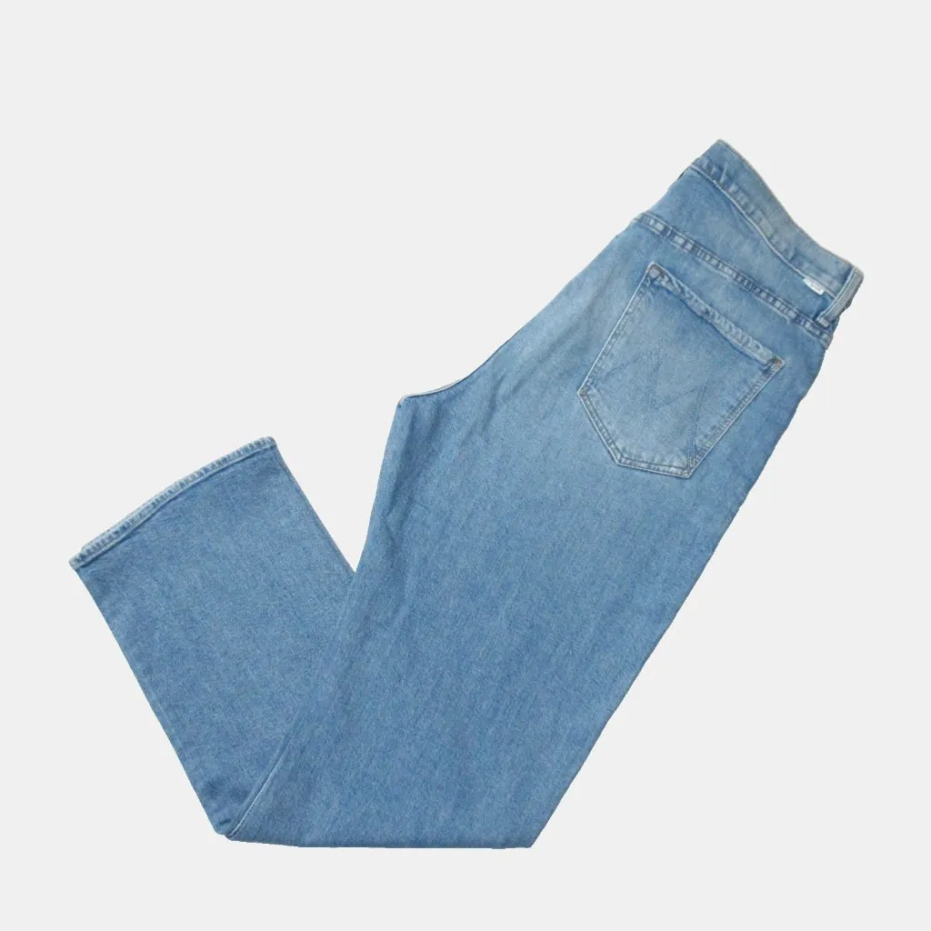 NWT Mother The Ditcher Zip Flood in Love On The Beat Slouchy Straight Jeans 29 Blue - Image 7