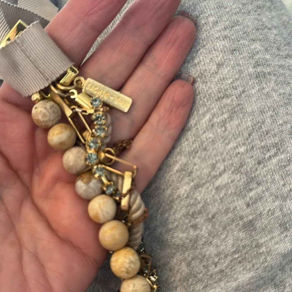 Sachin + Babi necklace polished gorgeous stone wooden beads multi texture - Image 7