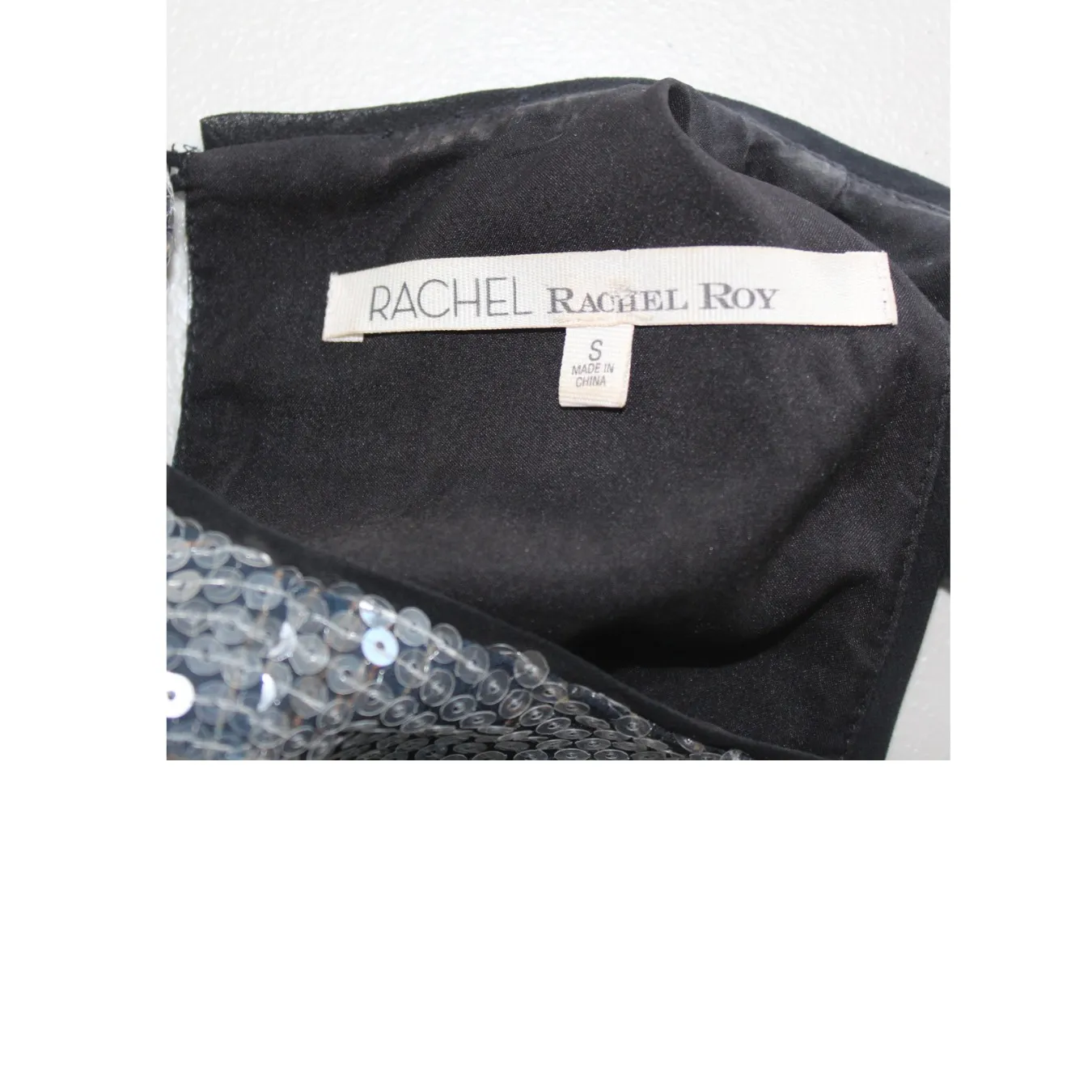 Rachel‎ Rachel Roy Womens Sparkle Sequin Shift Dress Size S Blue Gray Party - Image 4