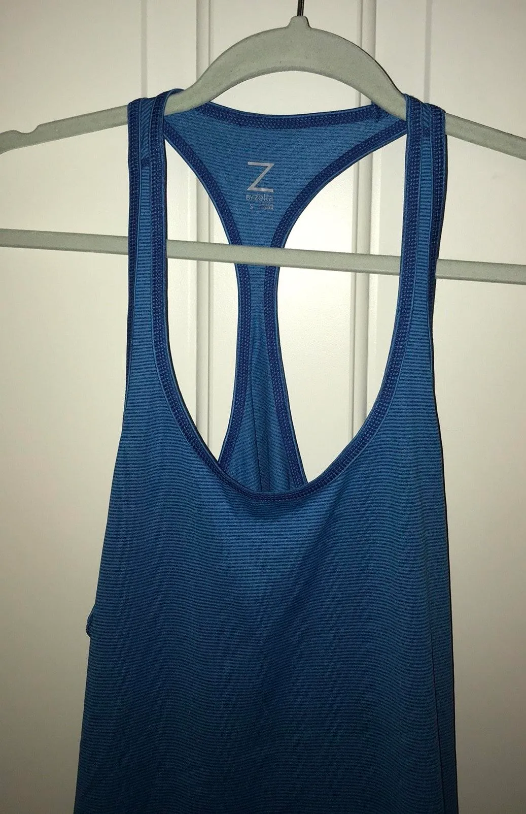 Z By  Striped Work Out Tank Blue Small - Image 6