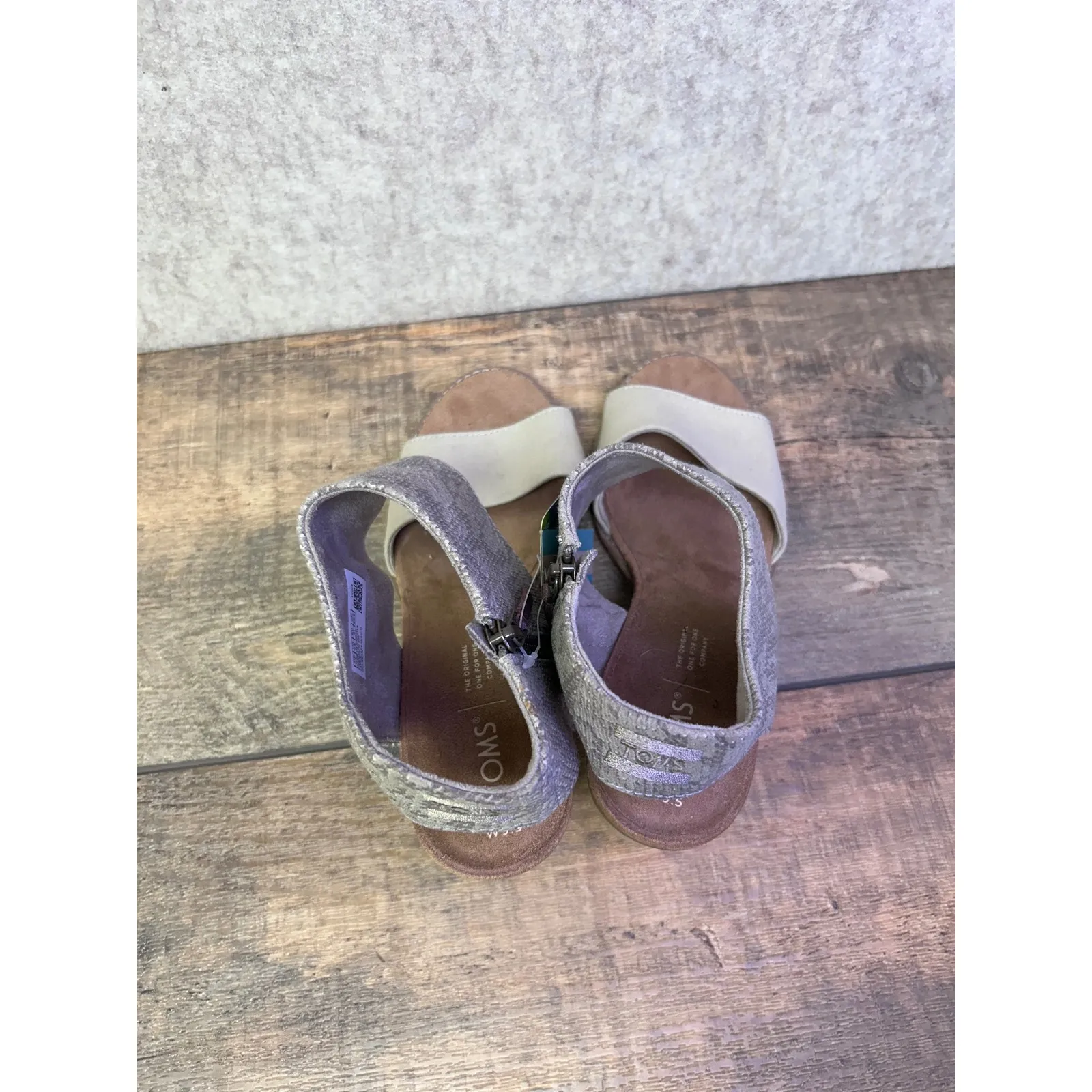 TOMS Wmn Majorca Cutout Snake Print Twill Canvas Block Heel Sandals Size 9.5 - Image 5