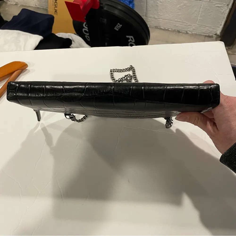 Eric Javitz New York old money black leather half moon on a chain mini bag - Image 7