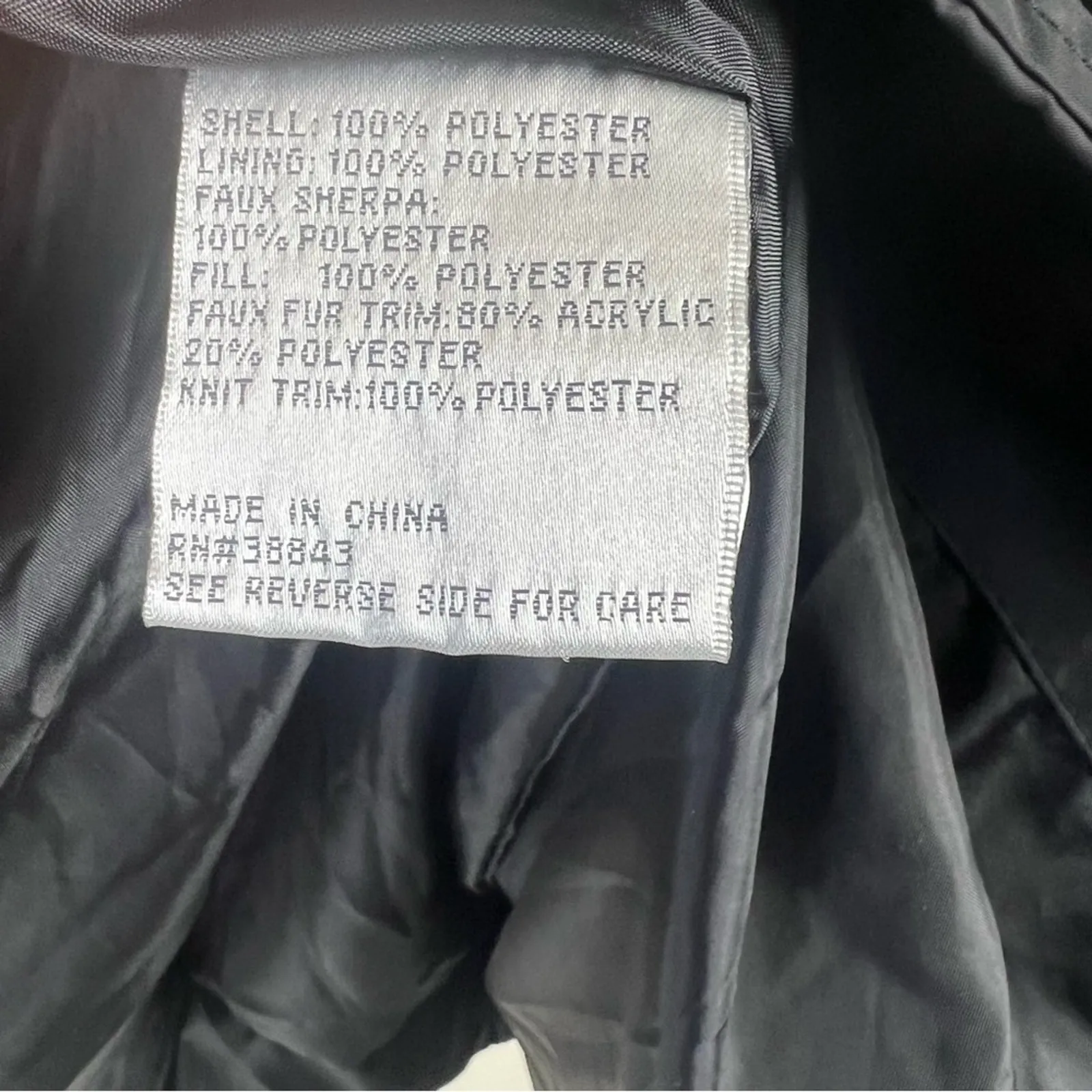 Larry Levine Puffer Coat Womens S Black Sherpa Lined Quilted Zip Up Warm Winter - Image 7