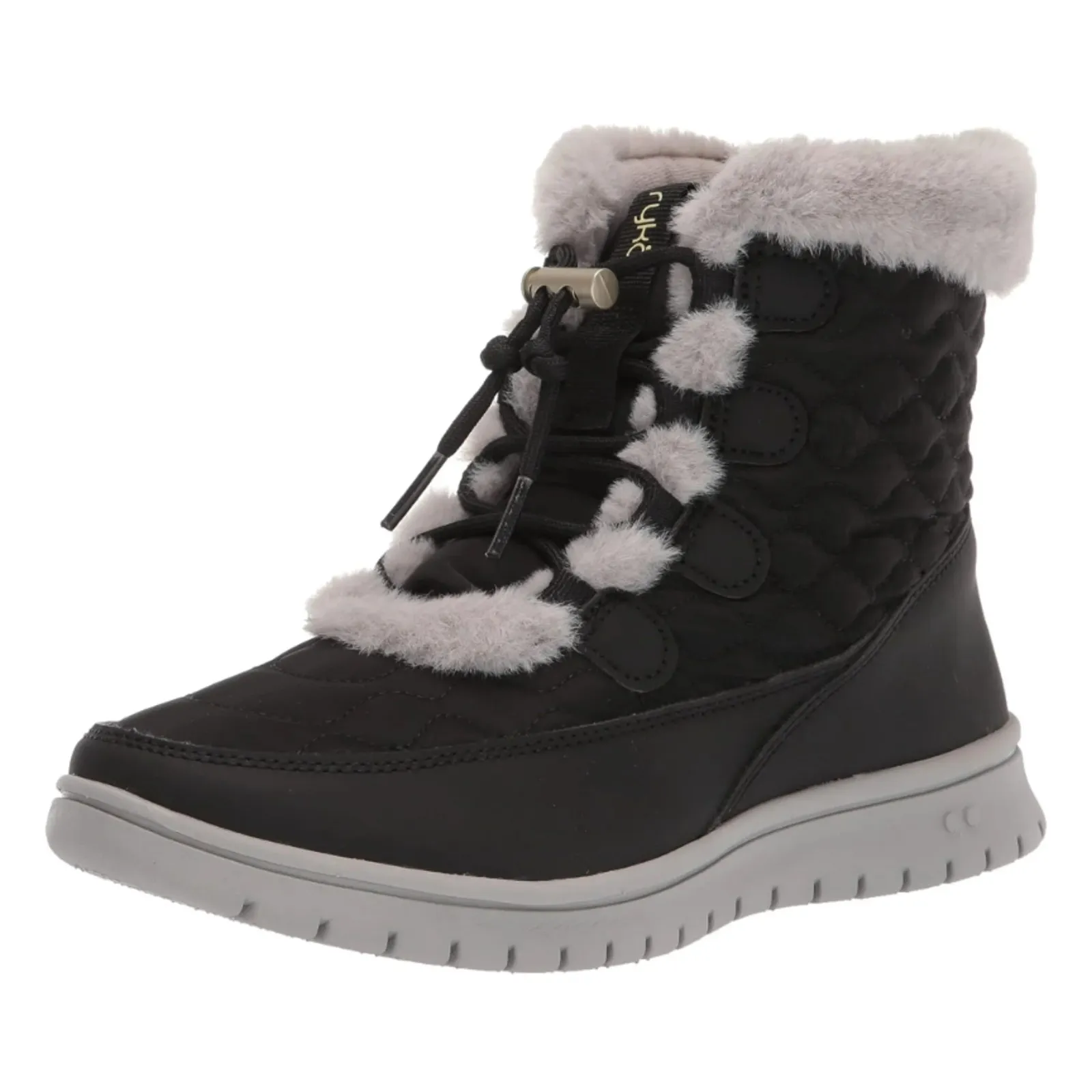 Ryka Womens Winter Boots Size 8 Black SnowBound WaterResist Faux Fur Lace Cozyup - Image 7