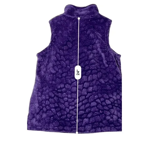 French Laundry High Pile Textured Zipper Vest MEDIUM Purple Cozy Outdoor Casual - Image 7