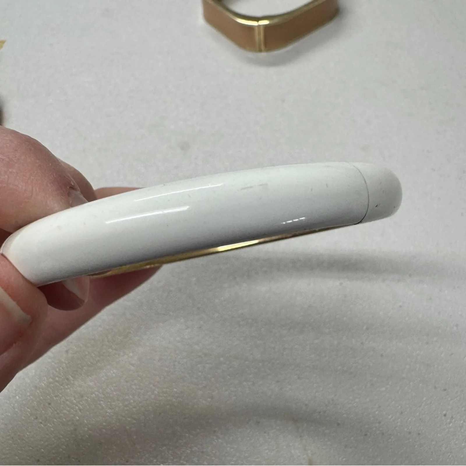 Vintage Enamel Bangles Bracelets Set of 3 Costume Jewelry Chunky Boho Orange - Image 3