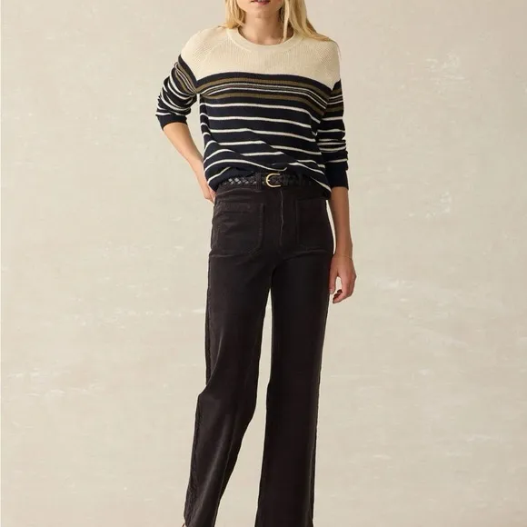 FAHERTY Throwback Waffle Stripe Sweater Organic Cotton Cashmere Oakland St S - Image 5