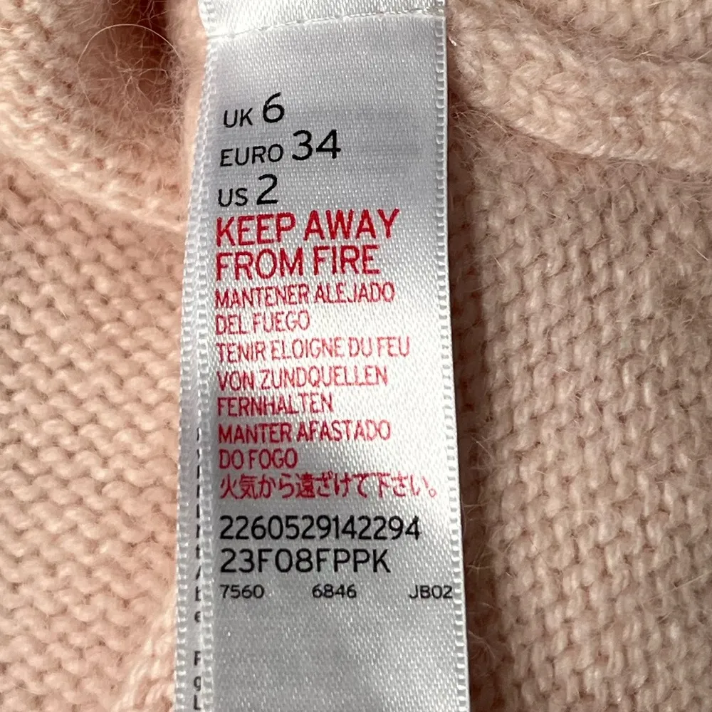 Topshop Angora Blend Cropped Sweater Blush Pink Size 2 - Image 6