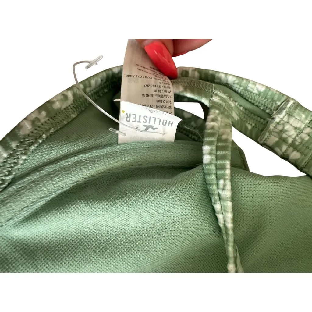 HOLLISTER Green Floral Bikini Swim Top Size Curvy Small NEW NWOT - Image 7