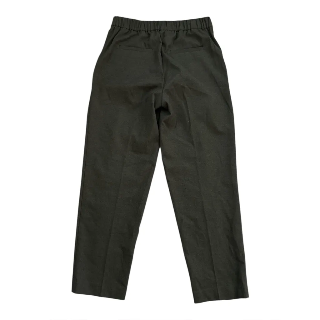 Loft Pull On Tapered Brushed Flannel Ankle Pants | Dark Olive Green | Small - Image 4