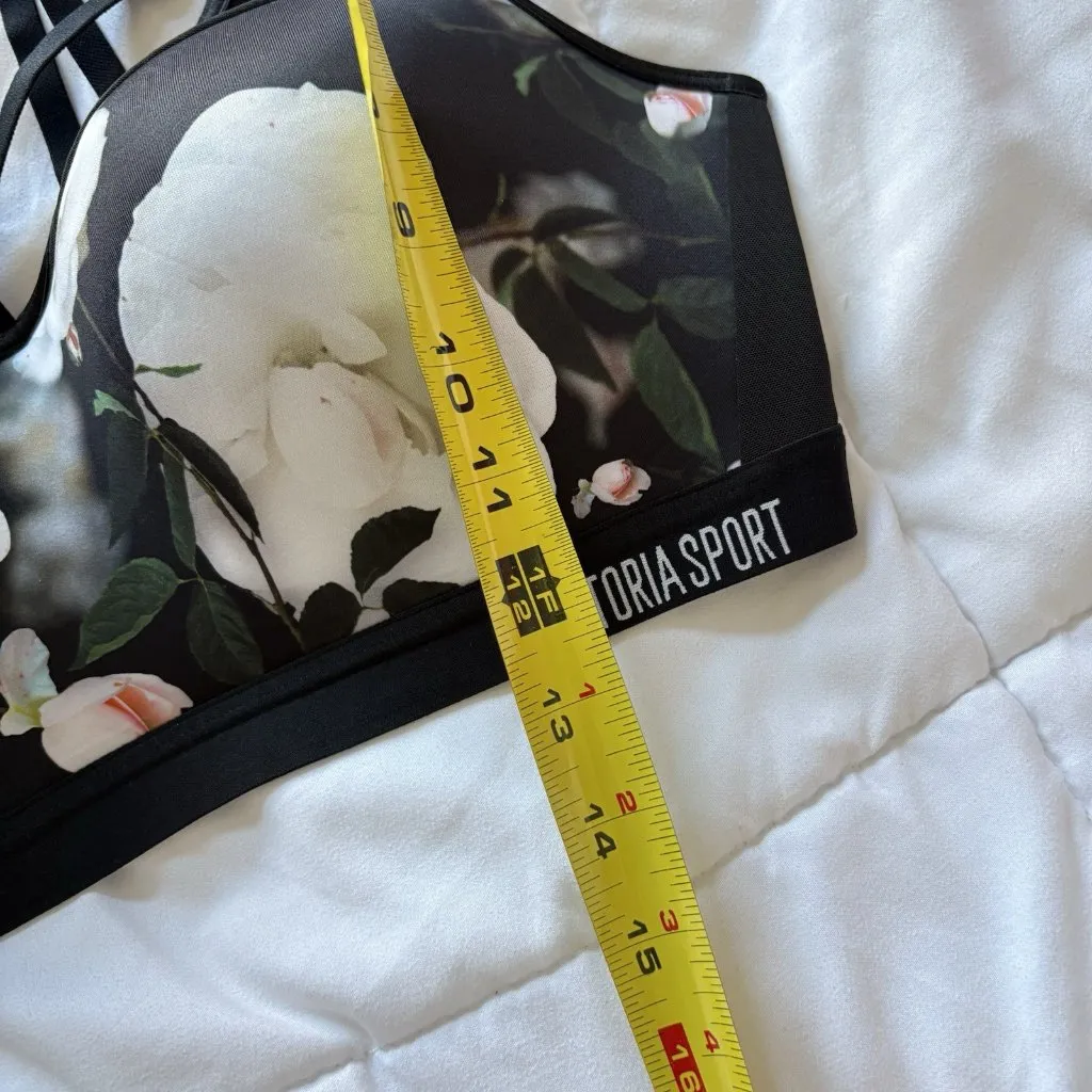 VSX Sport Victoria’s Secret Womens Black Floral Wireless Sports Bra Padded - Image 4