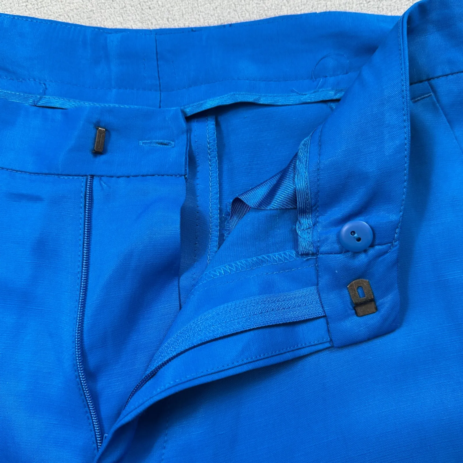 Zara Dress Pants Linen Viscose Blend Womens 30x30 Blue Business Casual Trousers - Image 3