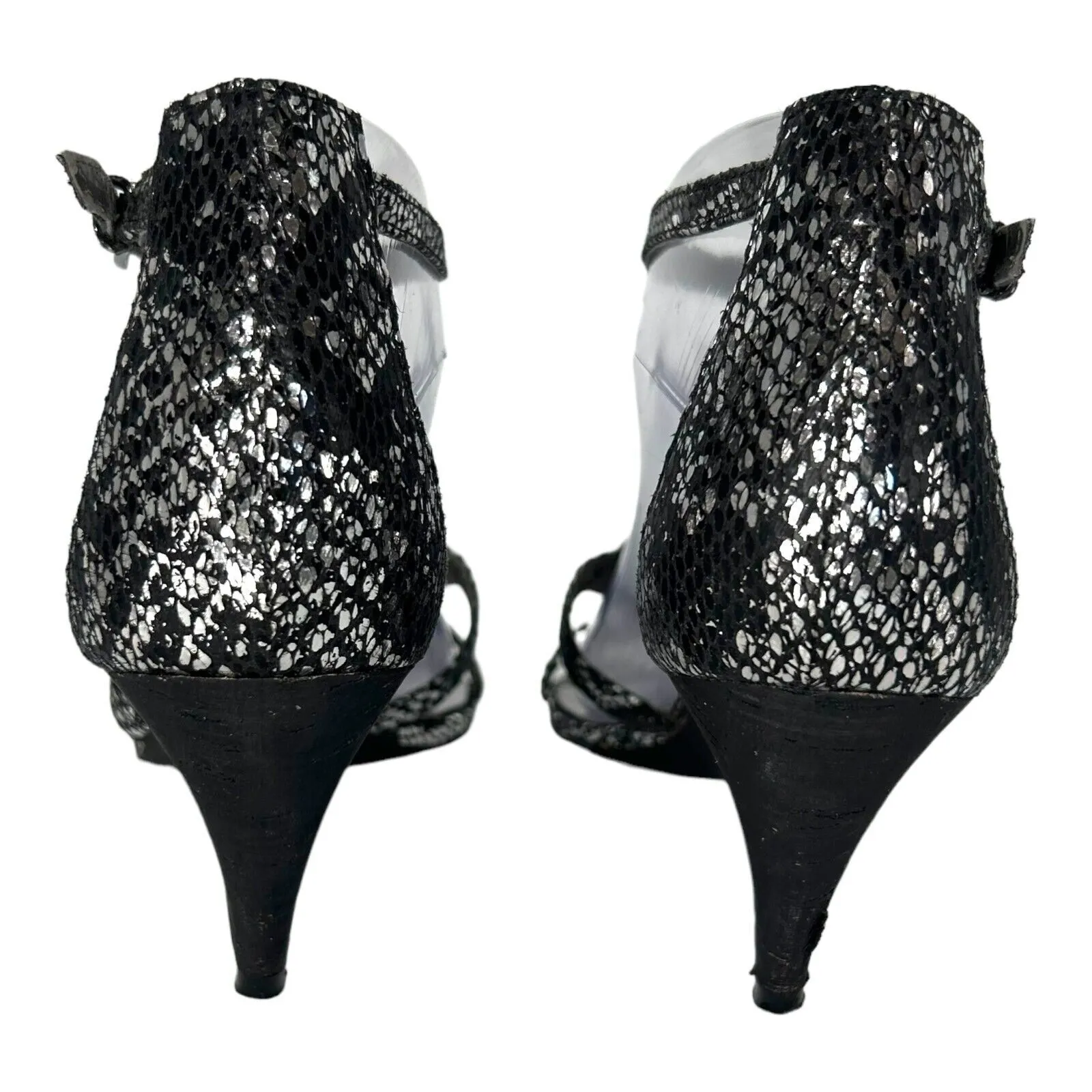 CARLOS SANTANA Starlet Gladiator Black Glitter Crystal Sandals Shoes Size 8 - Image 6