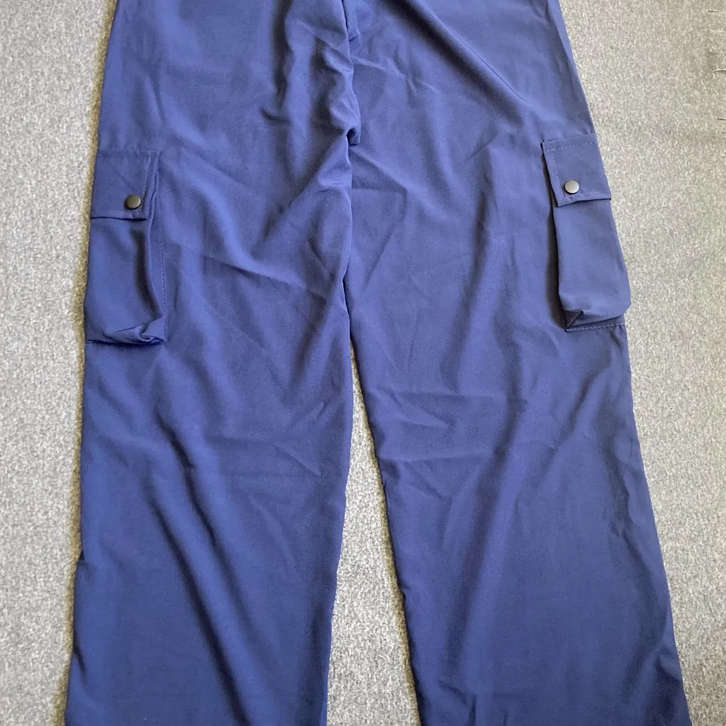 Casual blue Cargo Pants blue Retro Hipster High Waist Streetwear‎ new siz M Size M - Image 3