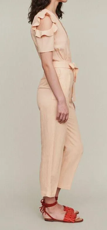 Piruize Ruffled Shoulder Jumpsuit In Mandarine - Image 4