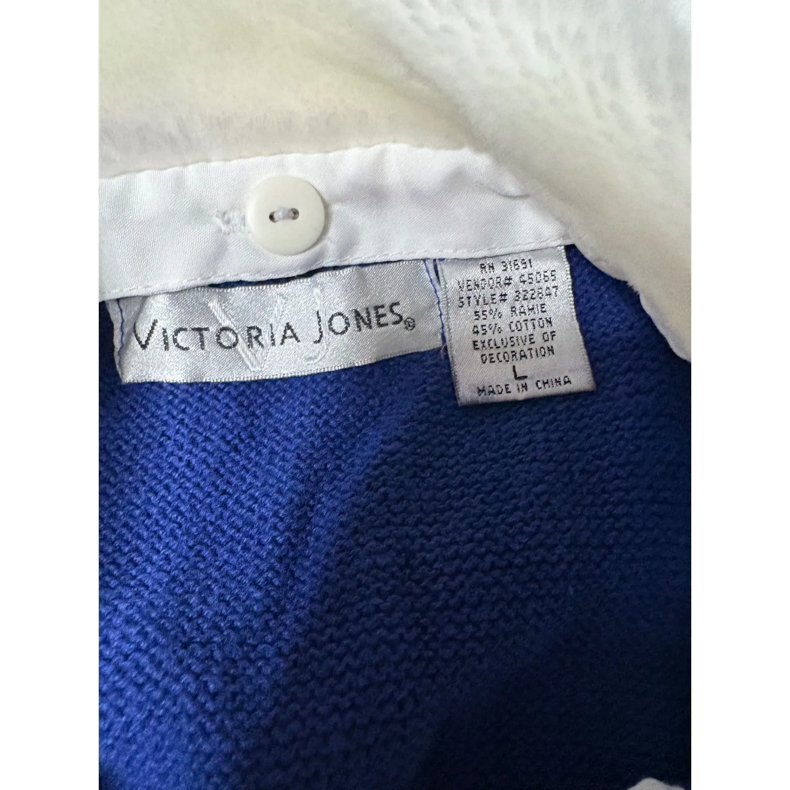 Victoria‎ Jones Womens Cardigan Sweater Blue Snowman Christmas Holiday L Size L - Image 4