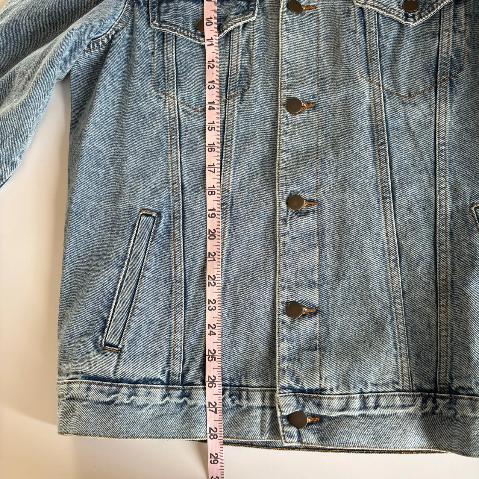 AC/DC Licensed Tie Dye Logo Denim Jean Jacket Trucker Women’s Large Cotton - Image 5