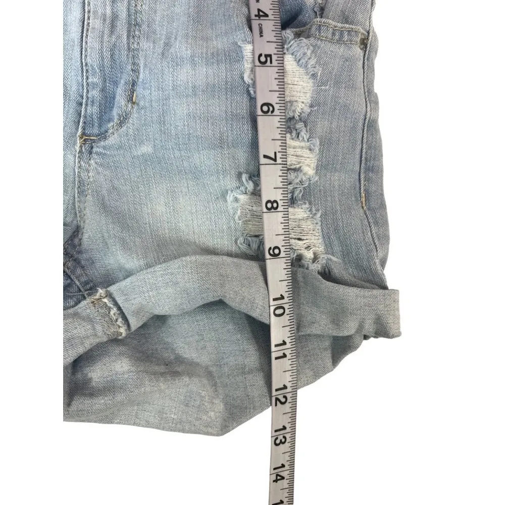 Blue Spice Women's Light Blue Distressed Shorts - Image 6