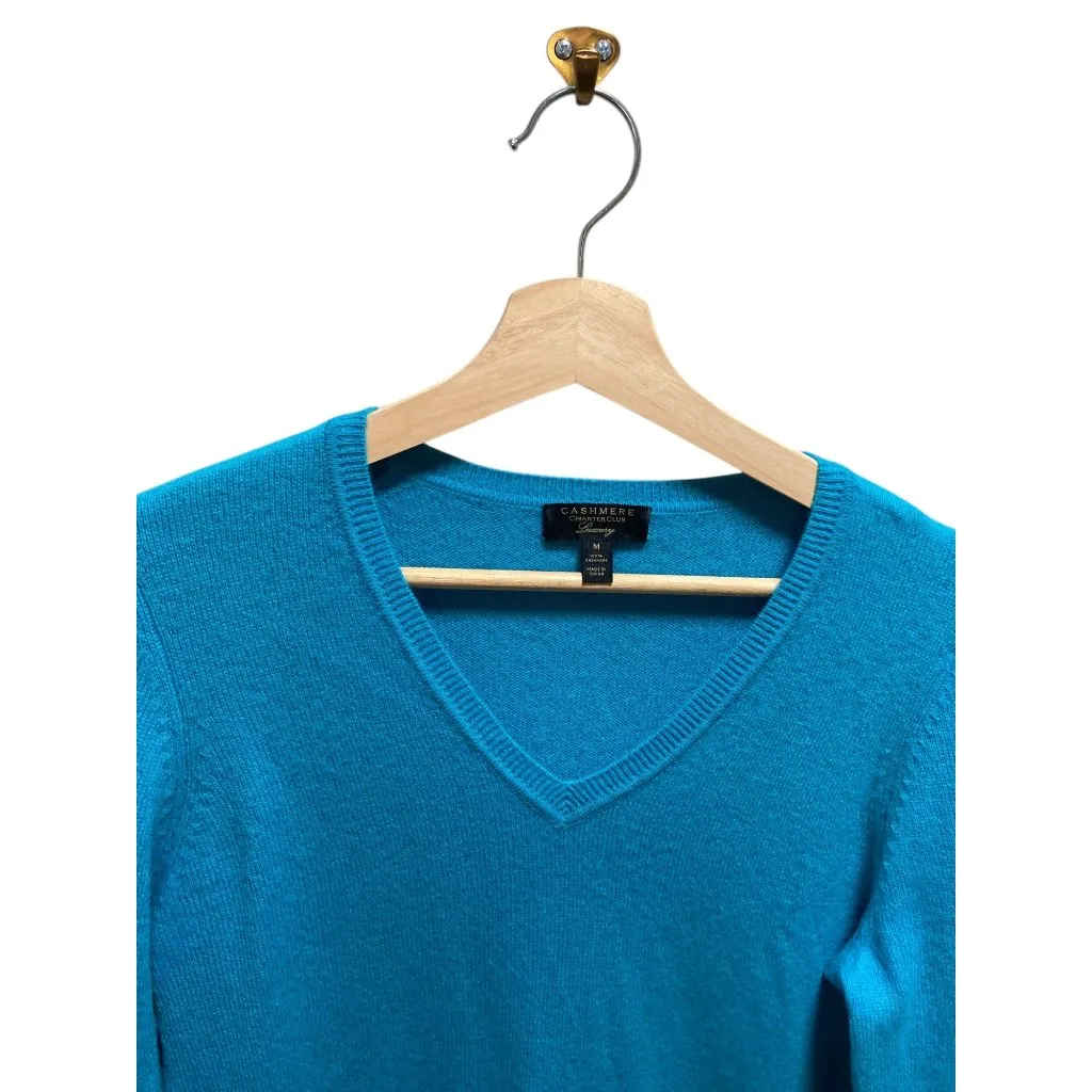 Charter Club Cashmere Sweater Turquoise Blue Size M - Image 8
