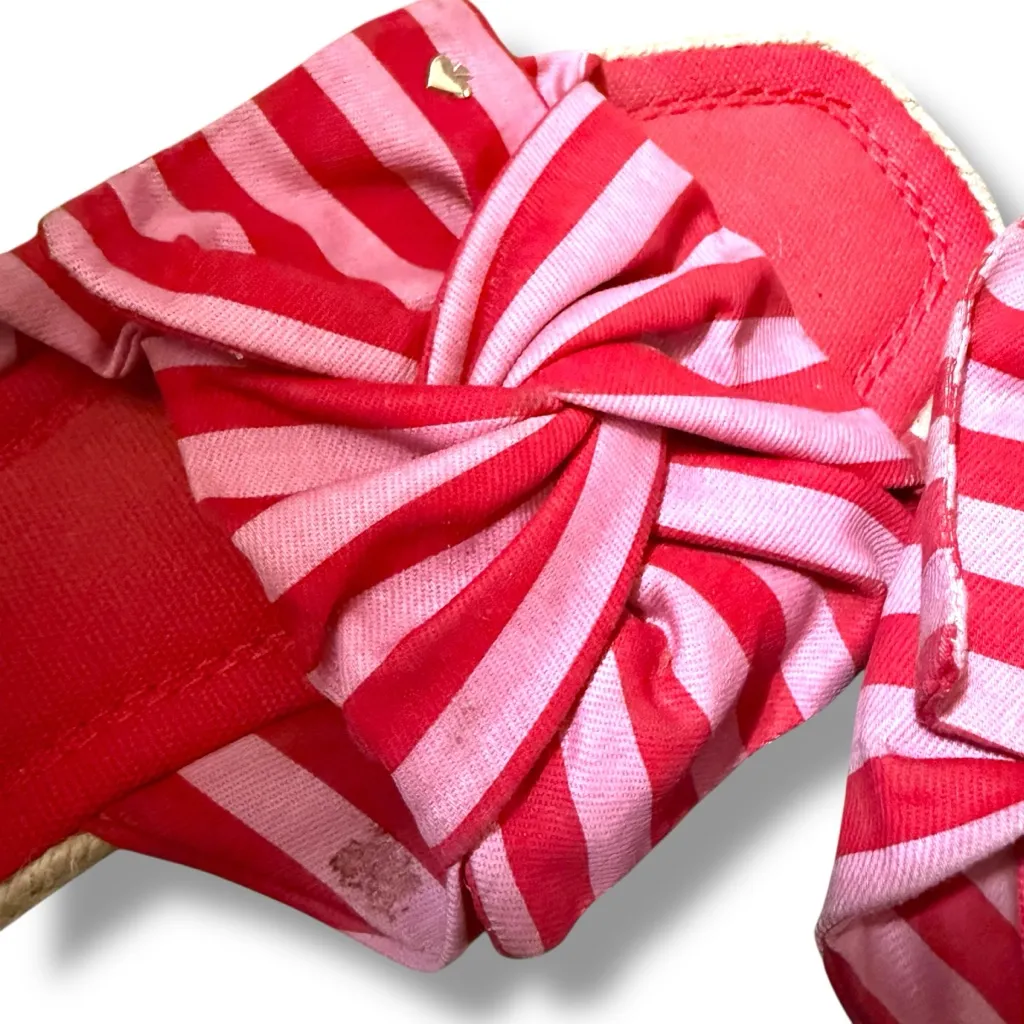Kate Spade Caliana Slide Sandals Women’s Size 8.5 Pink Striped Espadrille‎ Twist - Image 9