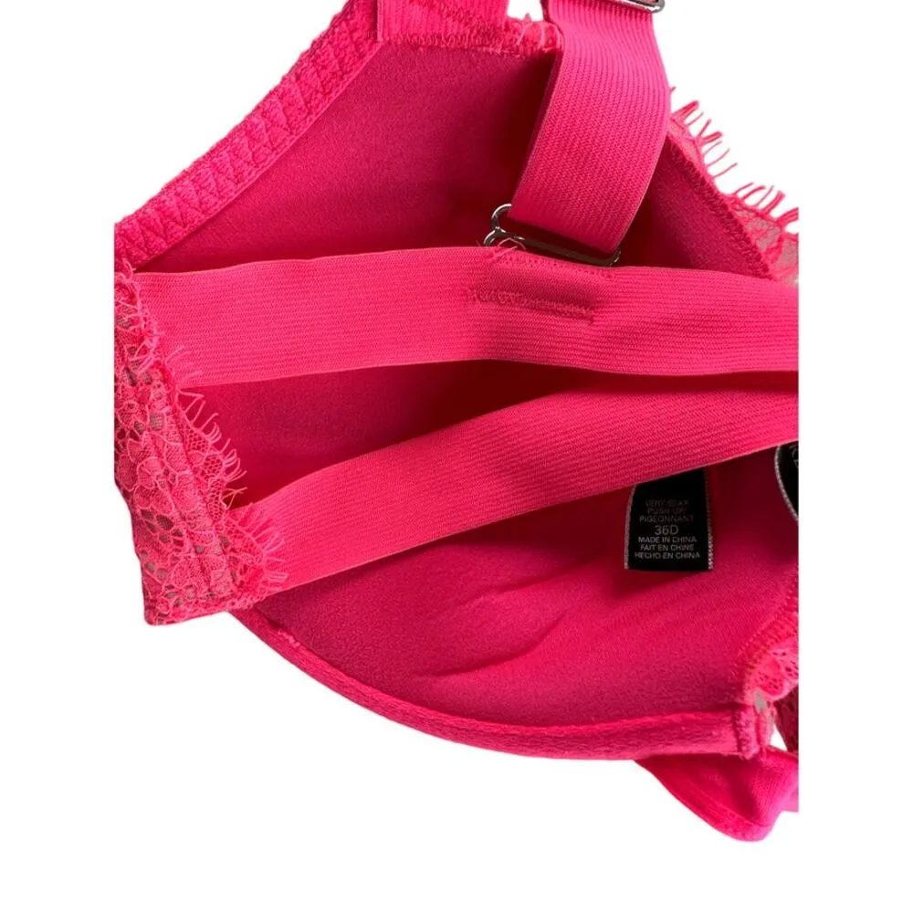 Victoria's Secret Hot Pink Strappy Very Sexy Push-Up Bra Women's 36D - Image 10