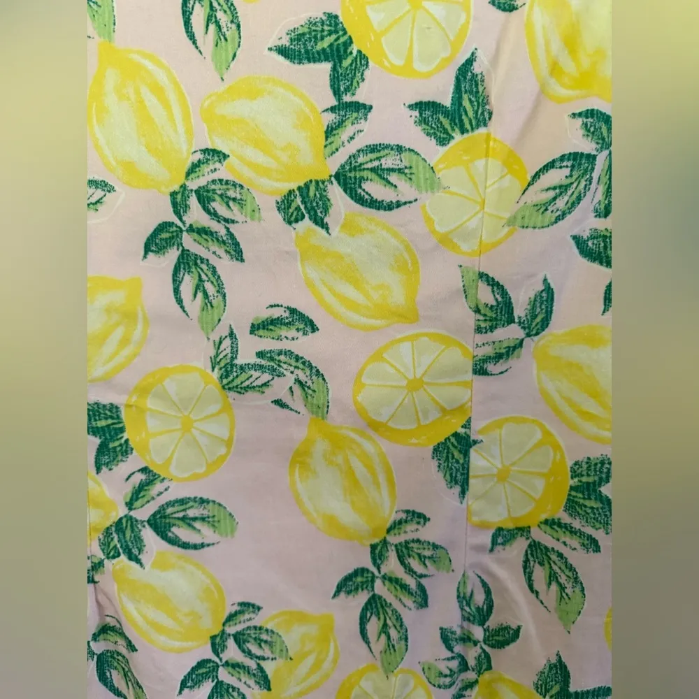 Cynthia Rowley Women's Sz 10 All Over Lemon Print Straight Fit Sleeveless Dress - Image 5