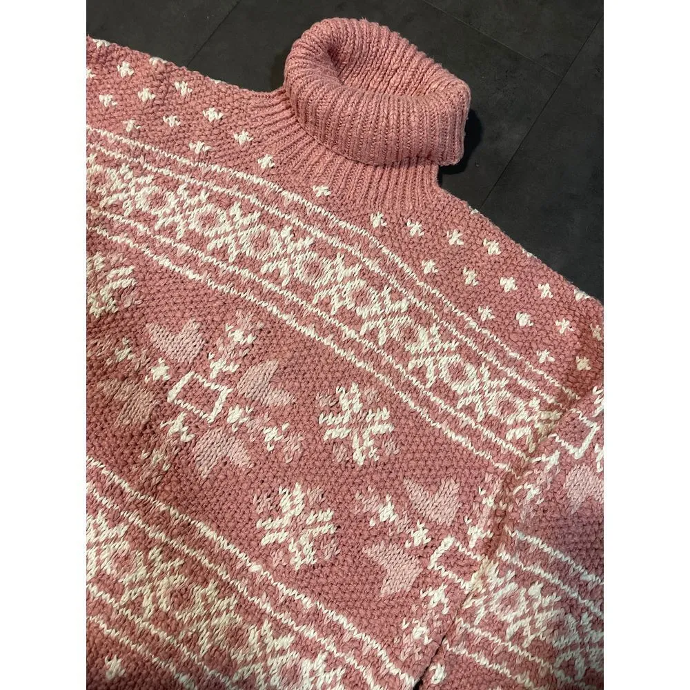 Jones New York Pink Fairisle Knit Sweater - Cozy‎ Winter Fashion B-9 - Image 3