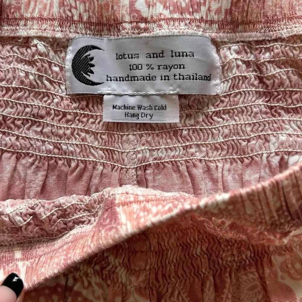 Lotus & Luna pink white bullseye circle tie dye Baja beach lounge Short one size Size undefined - Image 6