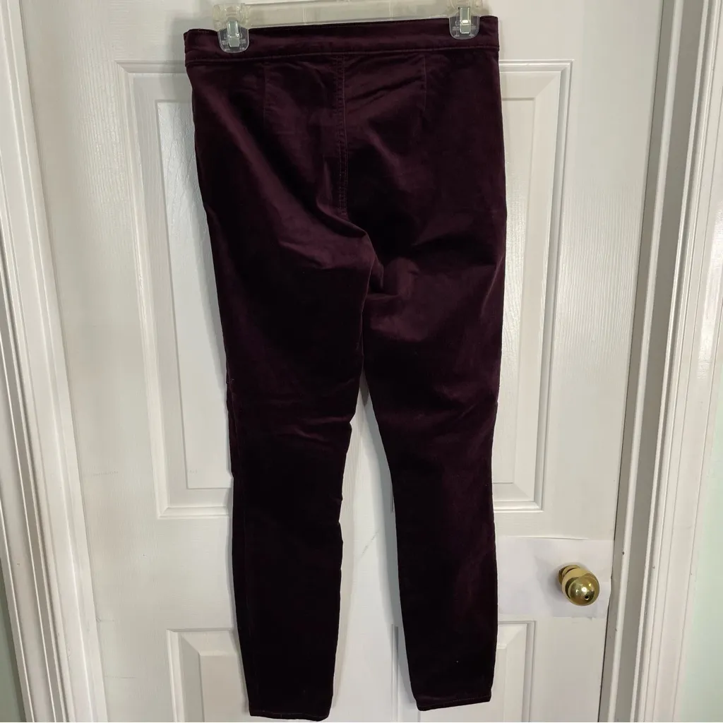 GAP Chic Burgundy Side Zip Velvet Leggings Size 26R dark academia preppy - Image 7