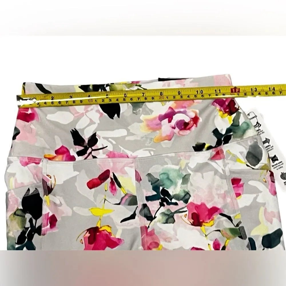 RBX Women’s Yoga Pants Capri Floral Size Small New‎ with Tags White - Image 6