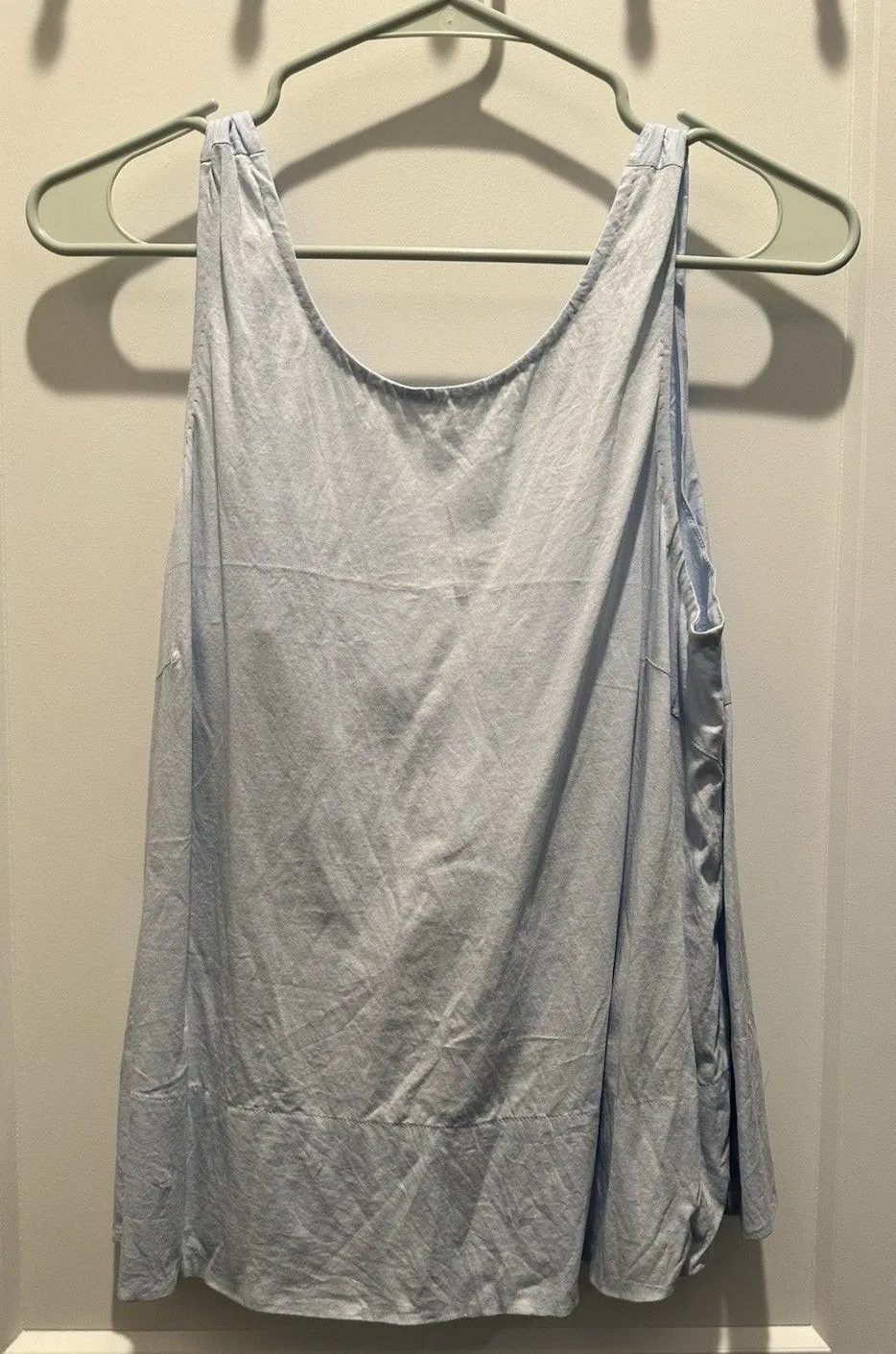 Women’s Club Monaco Light Blue Tank Tie Back Blouse Size L Lightweight Beach - Image 1