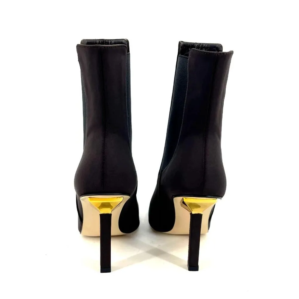 Good American High Kickstand Neoprene Boot Stiletto Pointed Chocolate Brown 9 - Image 4