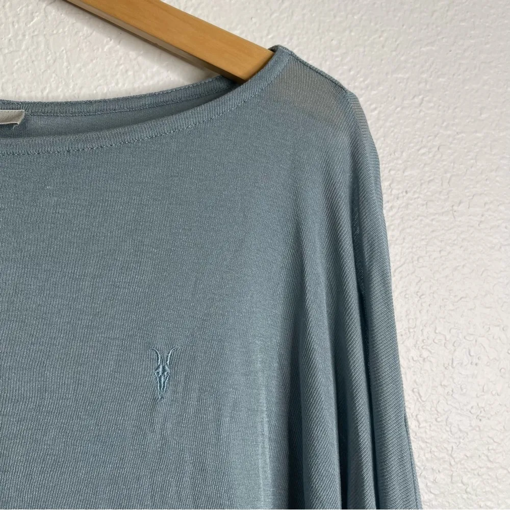 ALLSAINTS  Blue Lightweight Modal Long Sleeve Sweater Top Size Large - Image 4