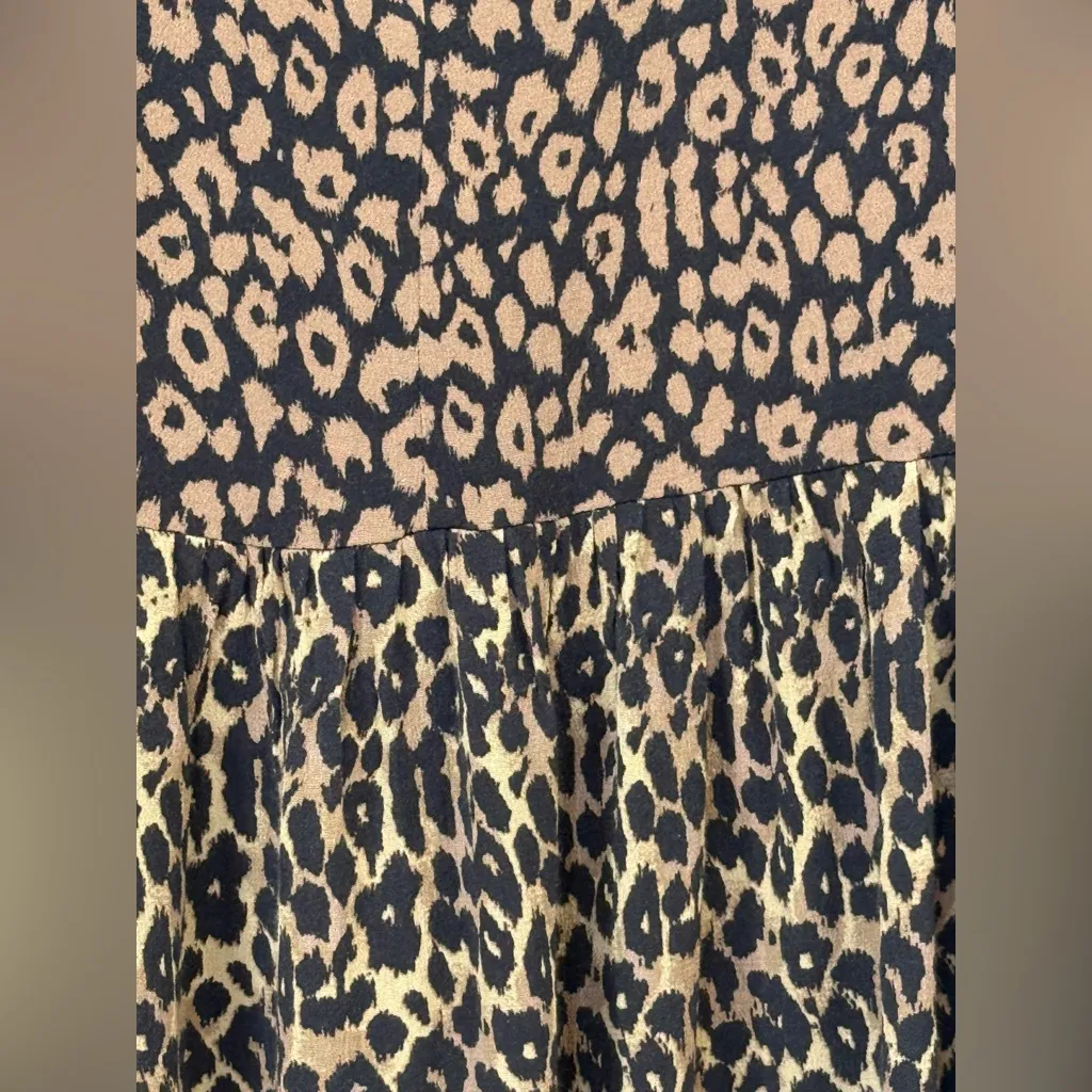 MAEVE Anthropologie Juno Leopard Print Mini Dress Brown Black Size M - Image 7