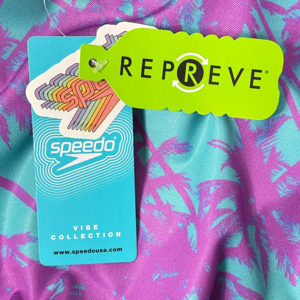 Speedo Vibe SZ 24 Eco Endurance Swimsuit 1-Piece Palm Trees Classic Fit Lined - Image 8