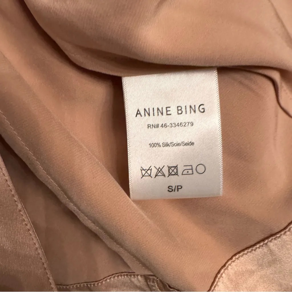 ANINE BING Silk Satin Isabella Blazer Blouse‎ - Image 6